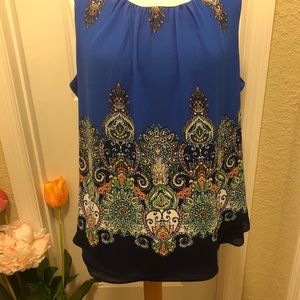 Rose + Olive Sleeveless Top, XL